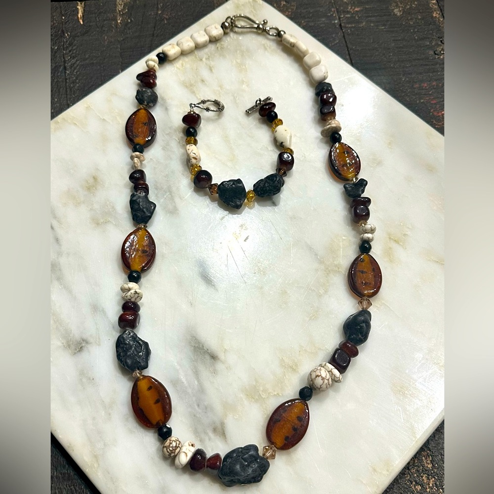 Handmade custom necklace and bracelet stones and beads